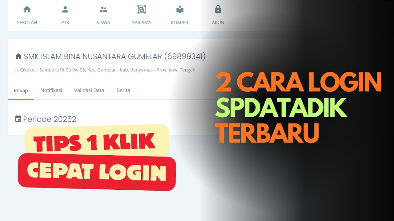 2 CARA LOGIN SPDATADIK TERBARU DAN TIPS CEPAT LOGIN SPDATADIK