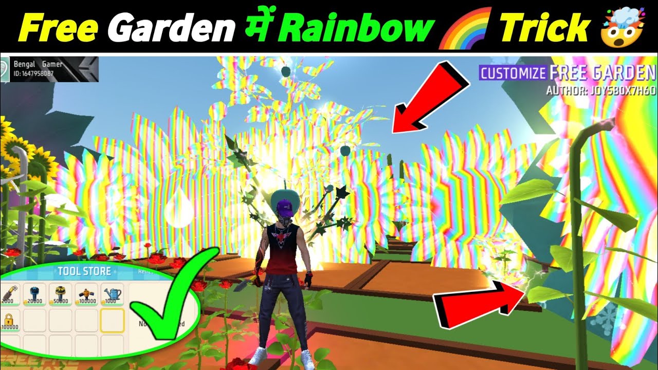 Free Garden Rainbow Trick 💯 🌈 | Free Garden New Glitch today 🤯 | Free Fire Free Garden Map Code
