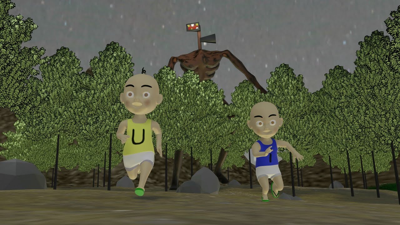 Upin Ipin Dikejar Siren Head (Part 1) || ANIMASI