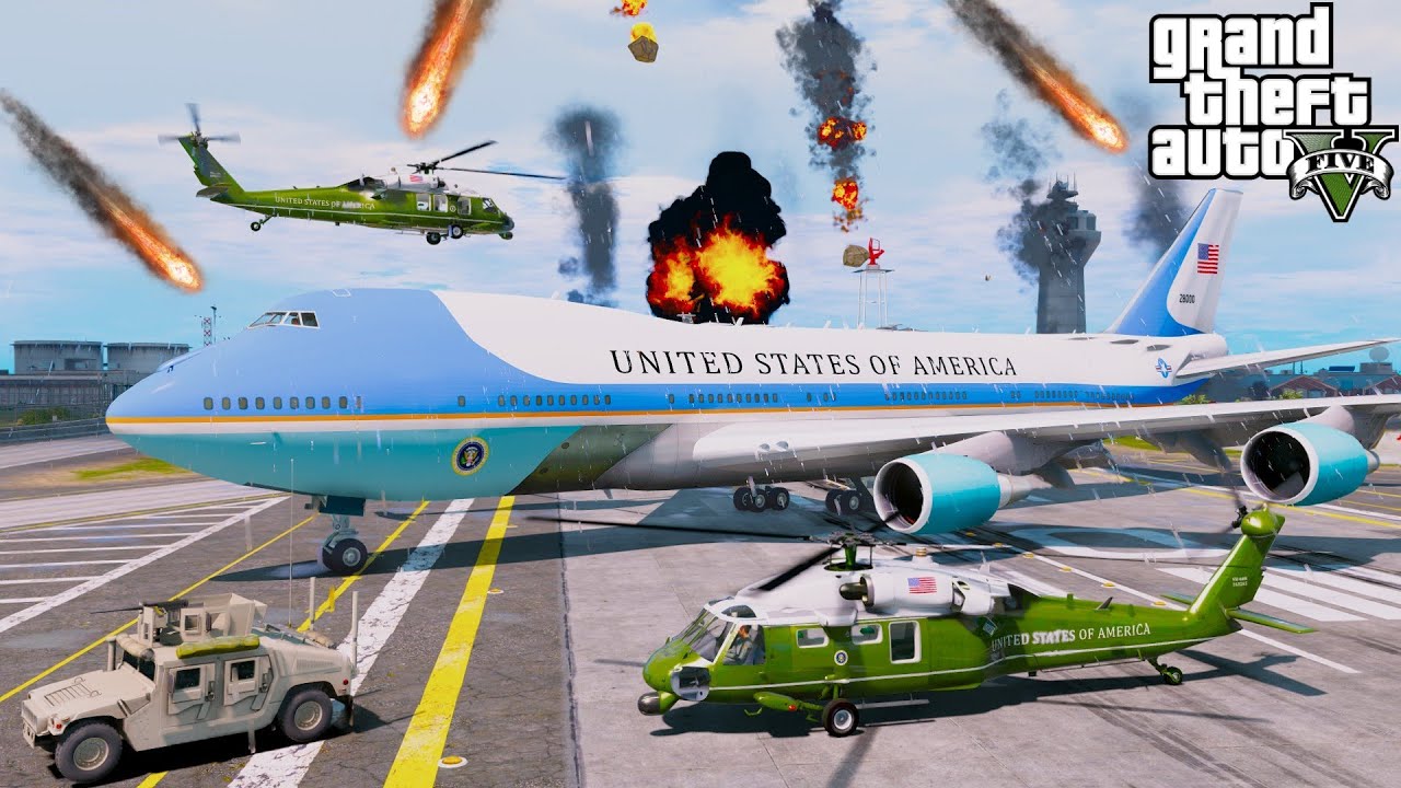President Surviving World Ending Meteor Shower In GTA 5