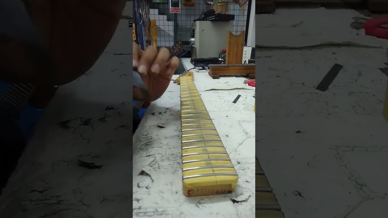 crowning stainless steel re fret fender telecaster maple Nonuz Luthier Guitar Repairs Malaysia