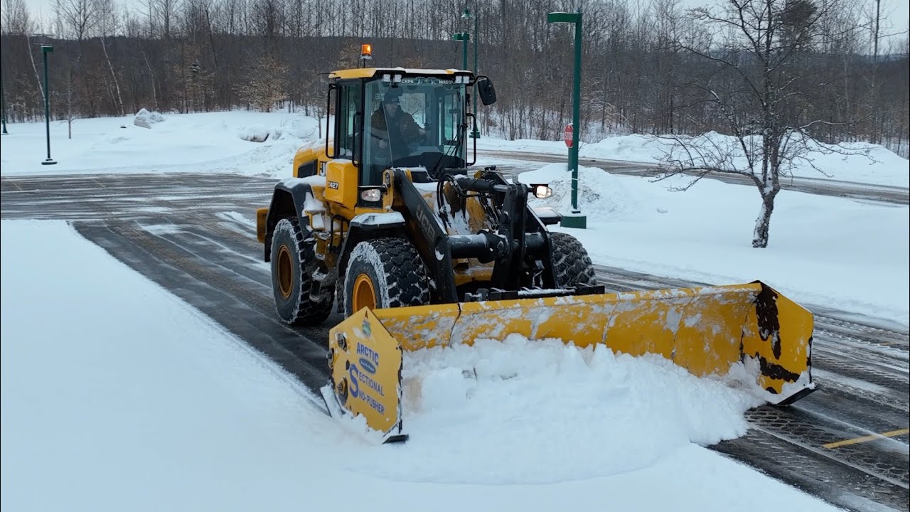 Some drone shots snow plowing