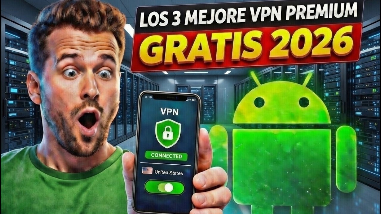 Top 3 Mejores VPN GRATIS para Android 2026... Sin Registró!!!