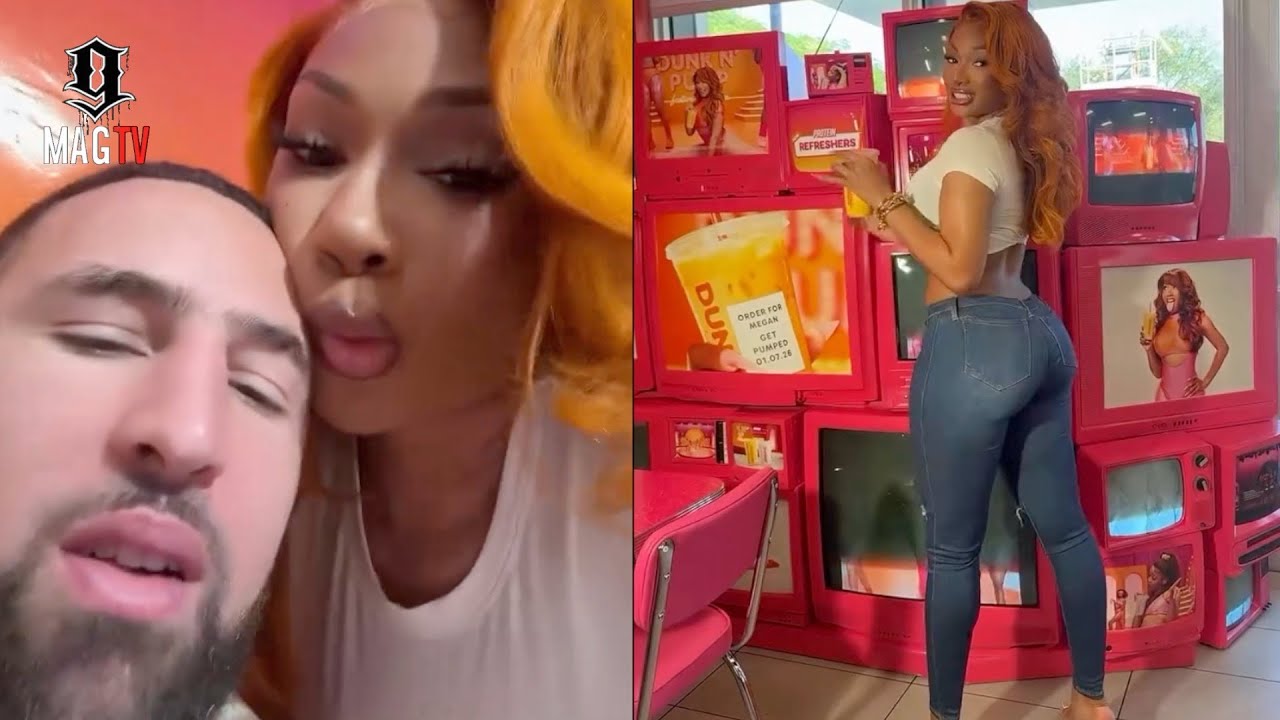Klay Thompson & Megan Thee Stallion Pull Up To Her Dunkin Donuts Pop Up Appearance! 🍩