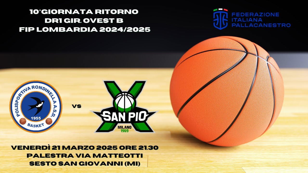 Rondinella Sesto Basket vs San Pio X Milano