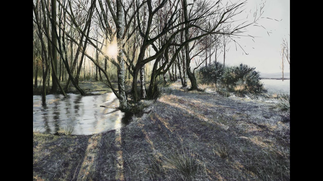 Corel Painter. Painting a Winter Scene. Relaxing Painting Time-Lapse. Tutorial