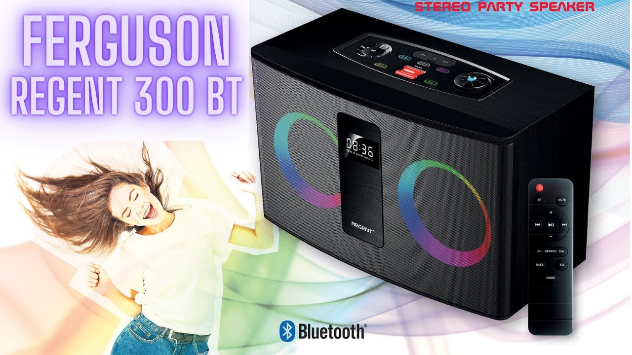 Ferguson Regent 300BT - ciekawy sprzęt grający z BT, AUX, FM i podświetleniem RGB / test, recenzja