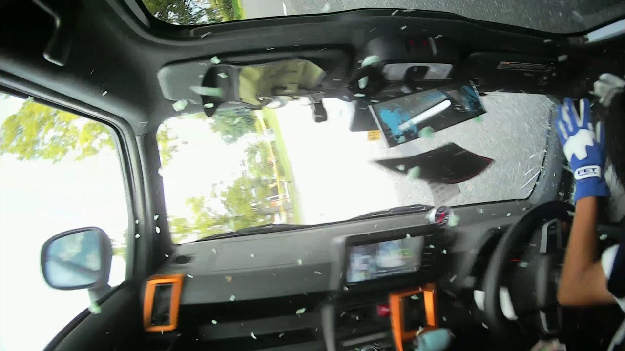 東近江オートテスト2022 タフト横転事故車内映像