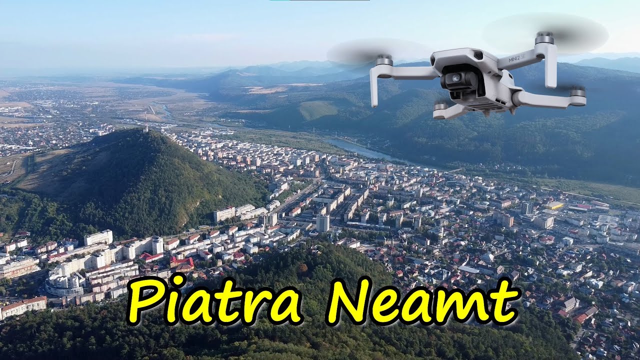 Piatra Neamt filmed from Cozla with the drone