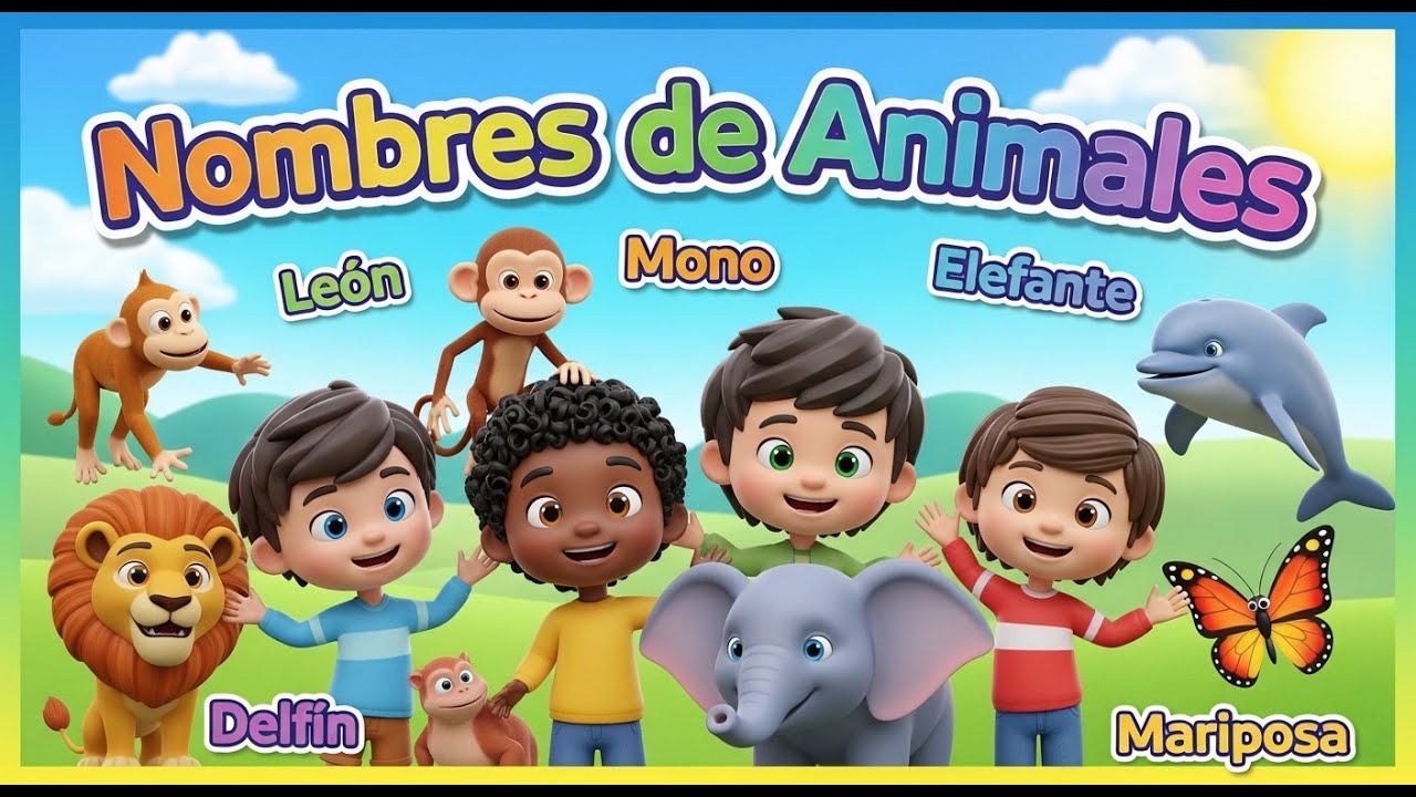 Nombres de Animales 🐶🐱🦁 | Aprende Animales para Niños