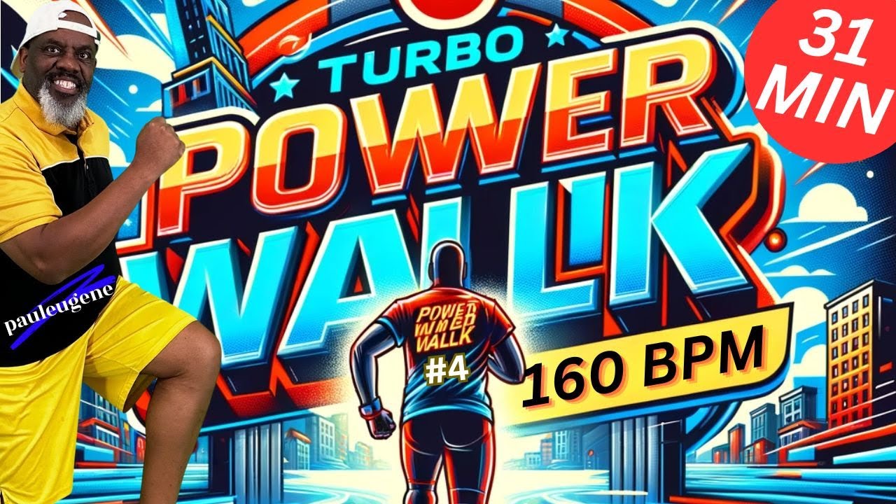 31-минутная кардиотренировка Turbo Power Walk в быстром темпе |160 ударов в минуту | 3000* шагов