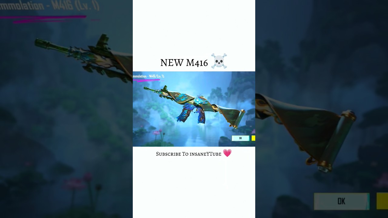 New M416 Upgradable Skin ☠️ ! #short #shorts #insaneytube #esportsinsane #bgminewupdate