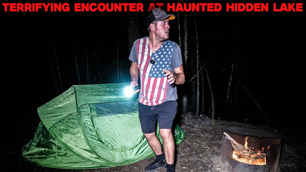 (TERRIFYING ENCOUNTER) OVERNIGHT CAMPING ALONE at the HAUNTED HIDDEN LAKE IN THE WOODS