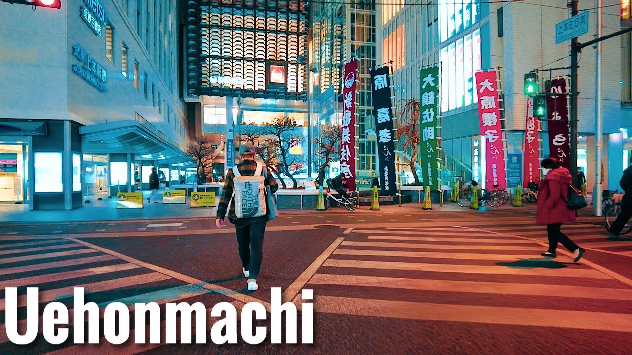 Осака Ночная прогулка - Uehonmachi DJI Pocket 2 4K Япония