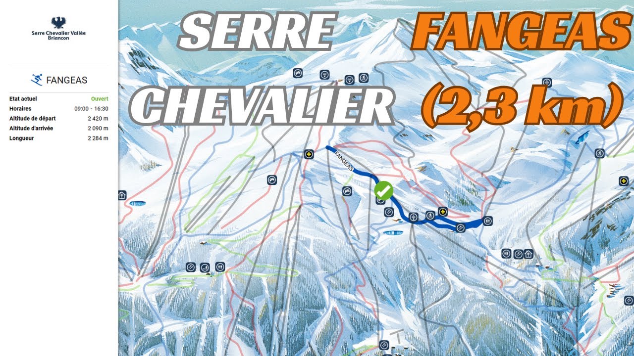 [4K] POV Skiing blue piste Fangeas & red piste Bez down to the Valley in Serre Chevalier
