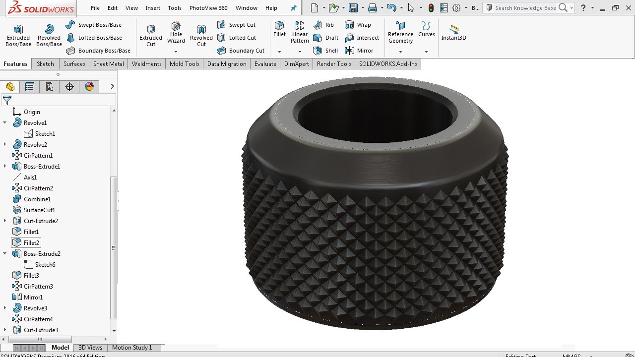 Накатка — учебное пособие по Solidworks