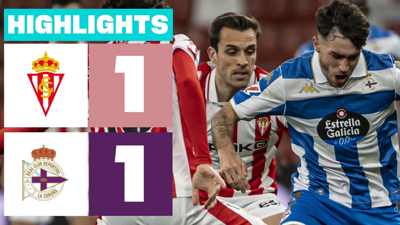 REAL SPORTING 1 - 1 RC DEPORTIVO | RESUMEN LALIGA HYPERMOTION