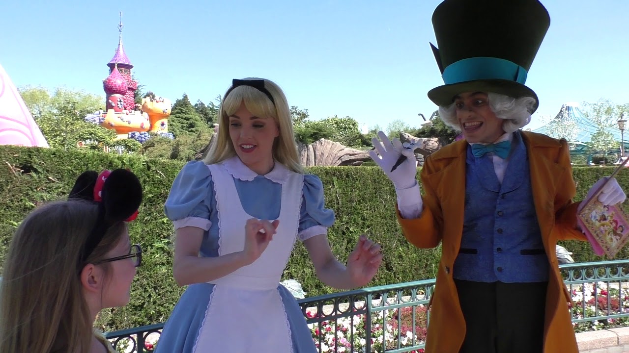 Exploring the Castle and meeting Alice and Mad Hatter at Disneyland Paris