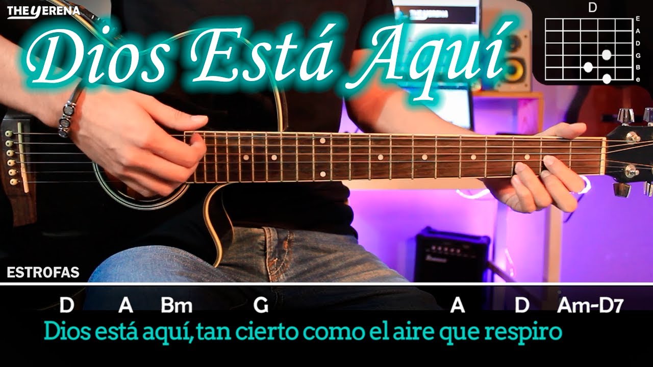 Dios Est&aacute; Aqu&iacute; - Tutorial de Guitarra ( Canto Religioso Alabanza Misa ) Para Principiantes