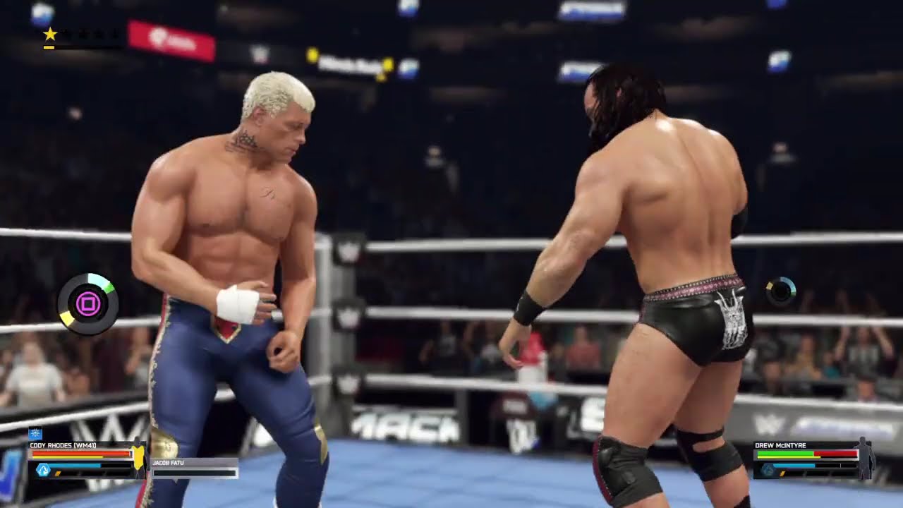WWE 2K25 Cody Rhodes vs Drew Mcintyre.