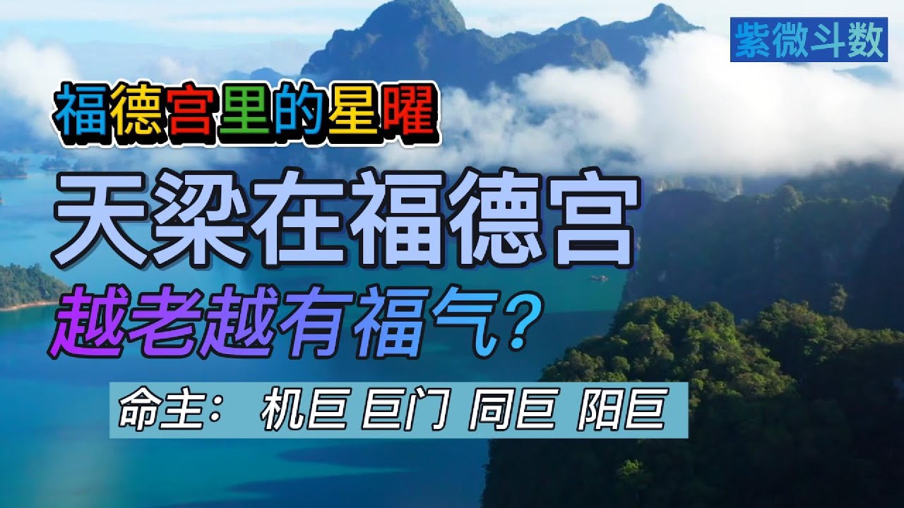 【紫微斗数分享】福德宫里的星曜：天梁星坐福德宫 | 命主越老越有福气？|巨门 天机巨门 天同巨门 太阳巨门| #福德宫 #天梁星