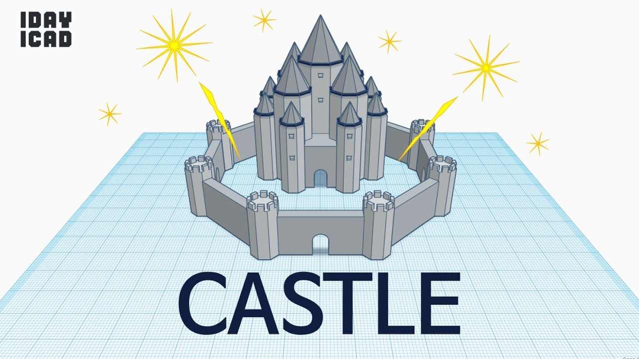 [1DAY_1CAD] CASTLE (Tinkercad : know-how / style / education) [STL data download]
