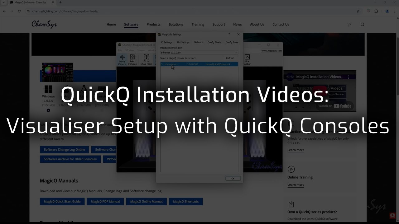 QuickQ Installation Videos: Visualiser Setup with QuickQ Consoles