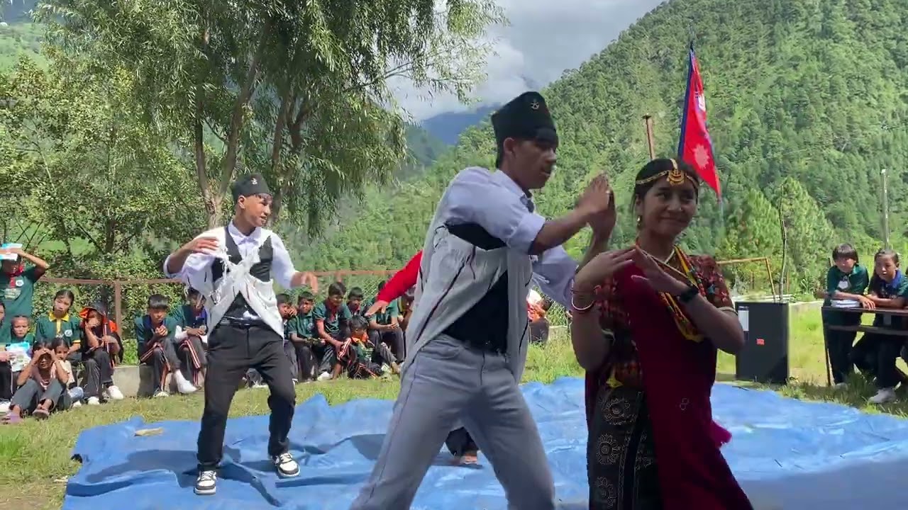 Students performing on the national children’s day 2081