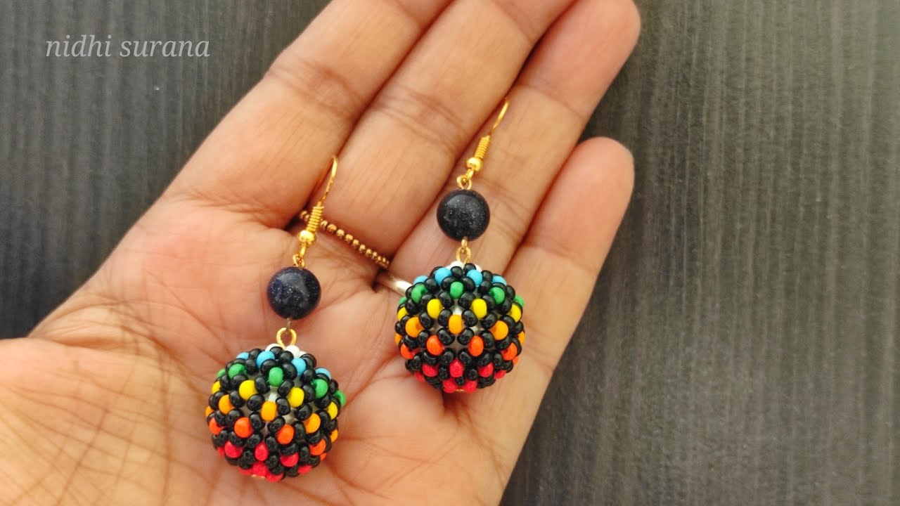 ⚜️Disco Ball, Beaded Earrings/Bola de discoteca, Pendientes de cuentas/Seed bead Jewelry/ Tutorial