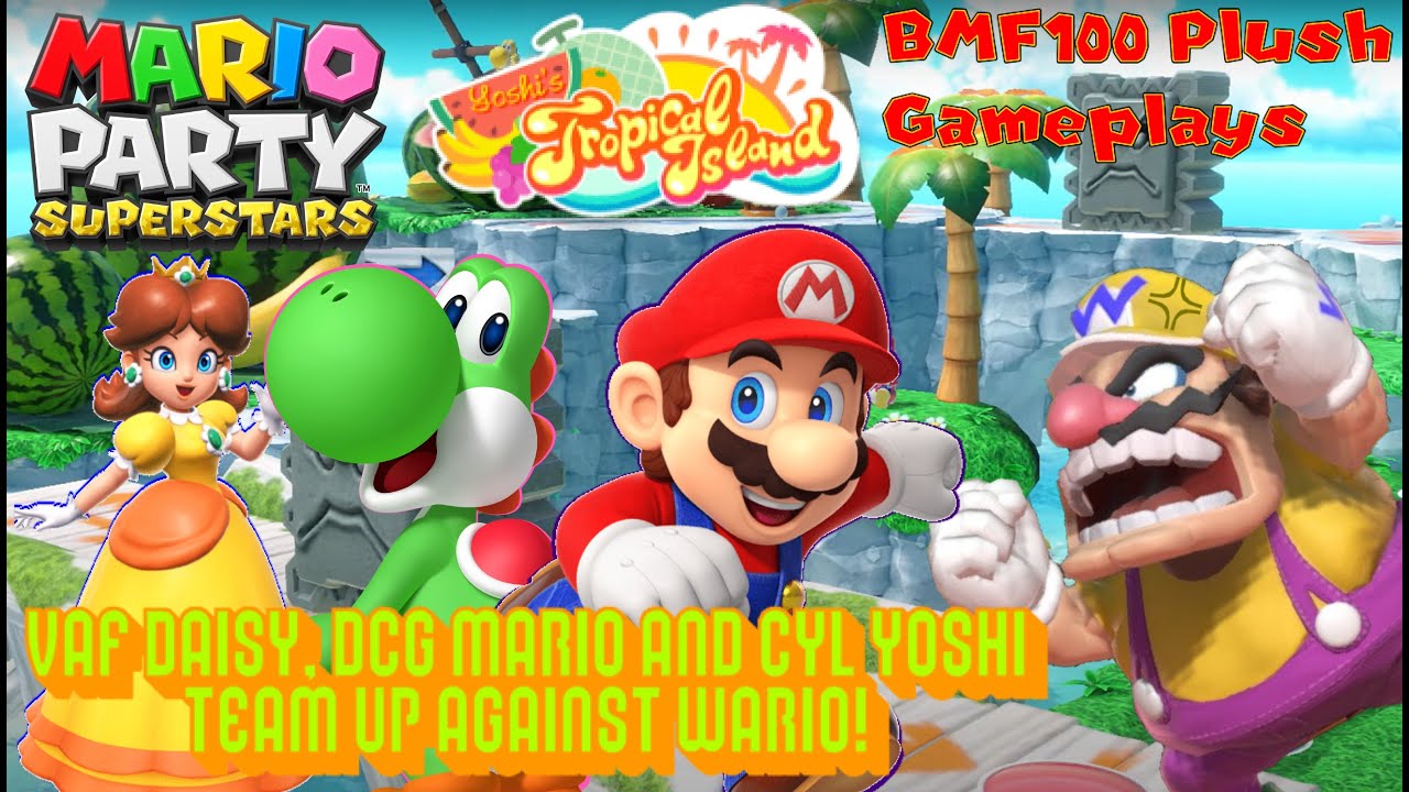 BMF100 Plush Gameplays: Wario, VAF Daisy, DCG Mario & CYL Yoshi Mario Party Superstars Party!