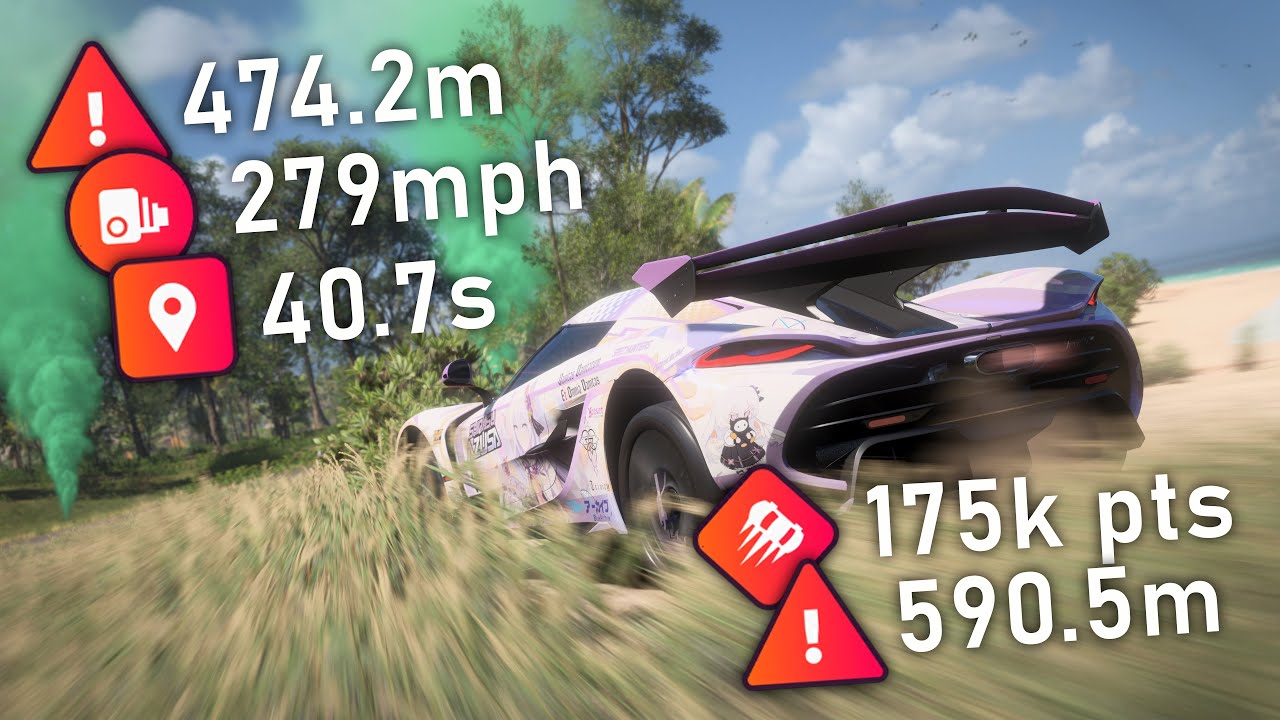 Forza Horizon 5 - Series 50 Spring PR Stunts Guide (Danger Sign + Speed Trap + Trailblazer + DLC)