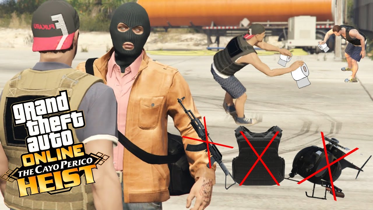 Cayo Perico Heist aggressive but guards have diarrhea, no armor, no heavy weapons & no buzzards GTAO