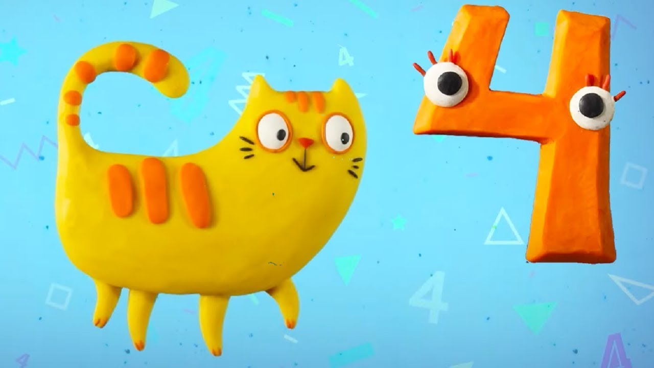 Изучаем циферки  ✨  Четверка ✨ Пластилинки  ✨ Toons Academy – Развивающие мультики для малышей