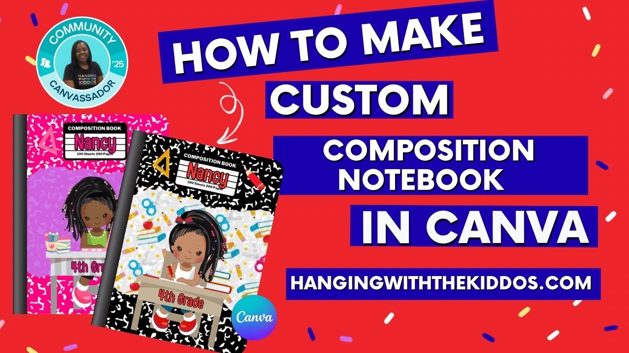 How to Make a Custom Composition Notebook Cover in Canva | Easy Back-to-School DIY!