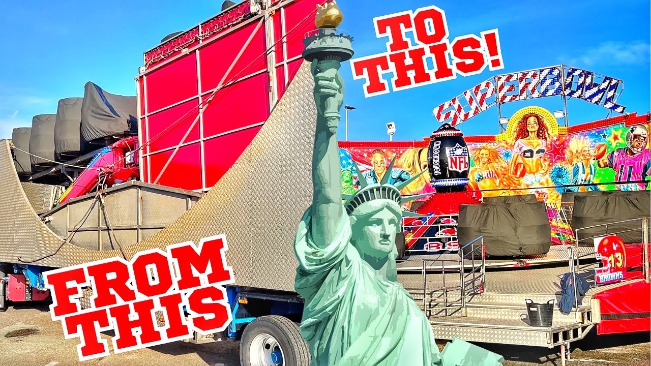 Funfair Ride Build Up Video - Craig Danter's A.R.M Superbowl Ride - Winter Wonderland Stoke