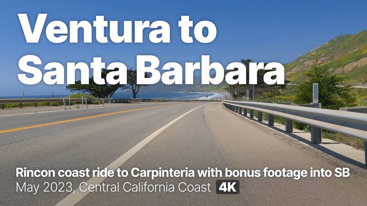 Ventura Harbor to Santa Barbara Bike Ride Up the Rincon Coast [in 4k]