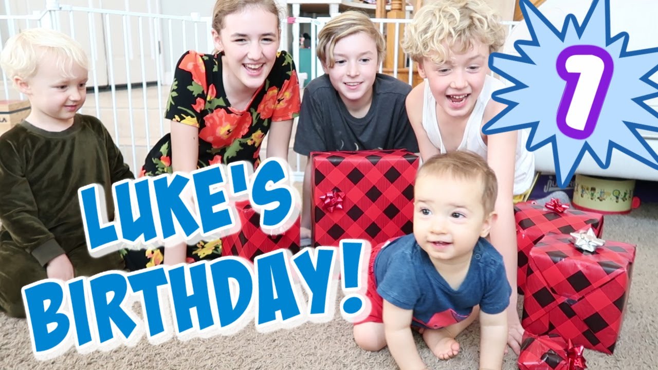 Luke's First Birthday! Opening presents & First Pair of Shoes
