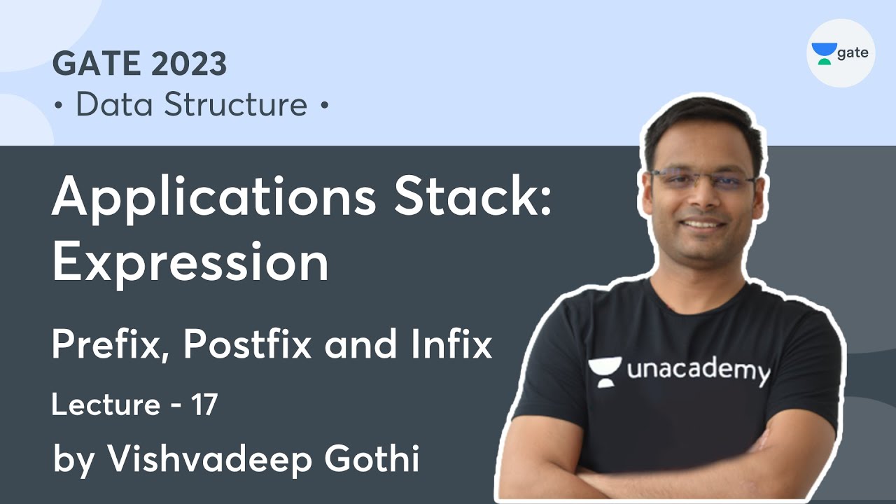Data Structure | L-17 | Applications Stack: Expression | Prefix, Postfix and Infix |Vishvadeep Gothi