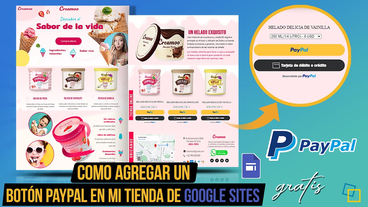 Cómo Agregar un BOTÓN de Pago PayPal en mi Tienda GOOGLE SITES 2022