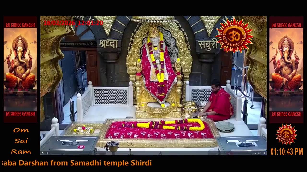 Sai Baba Darshan Live Today || 18 FEB 2026 || WEDNESDAY || MORNING 2