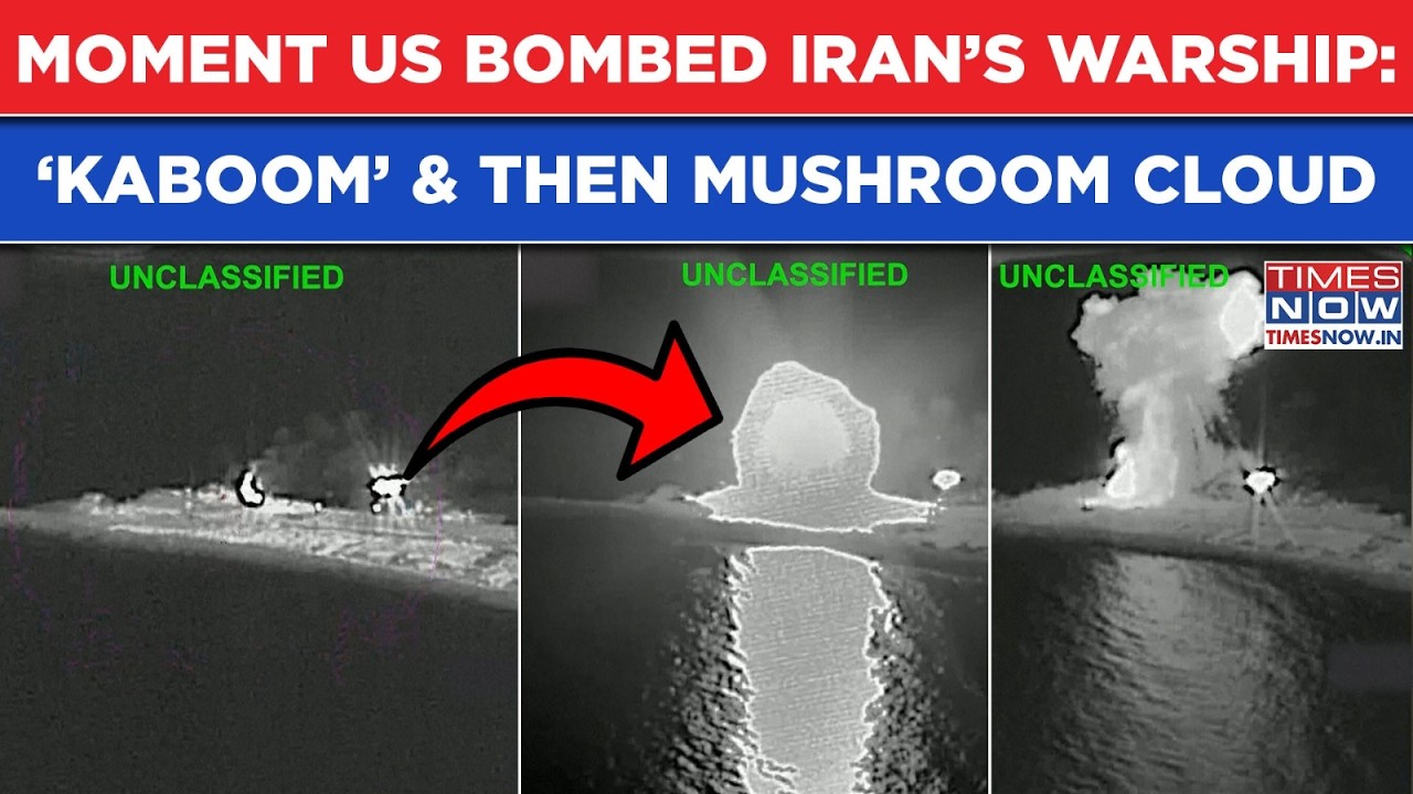 Exact Moment US Bombed Iran’s Warship To Pieces On Cam, ‘Kaboom’! And Then Huge Mushroom Cloud