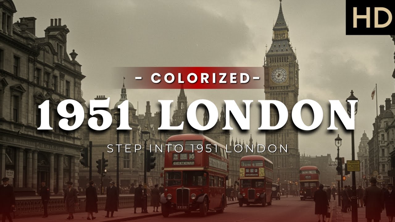 London 1951 in Color | Rare 1950s Footage with Sound [Restored & Enhanced]