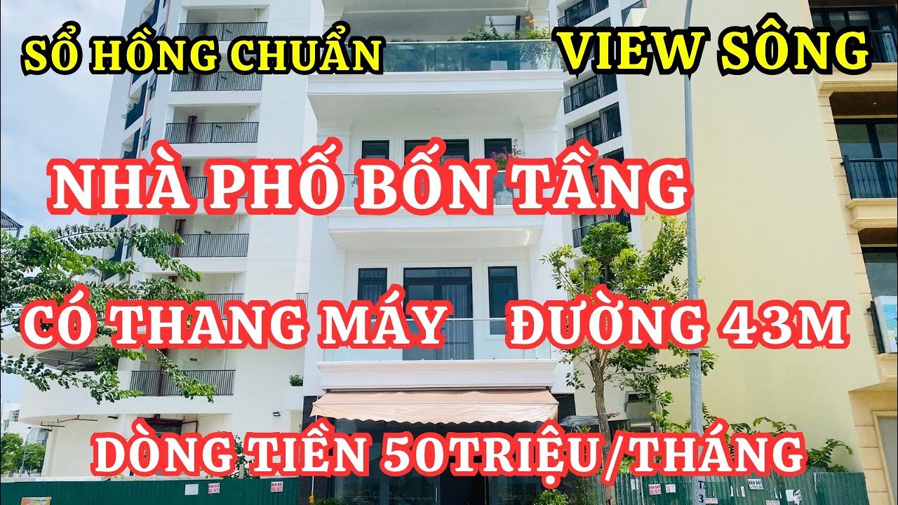 Bán nhà phố Nha Trang đường 43m view sông 4 tầng có thang máy sổ hồng chuẩn dòng tiền 50triệu/tháng
