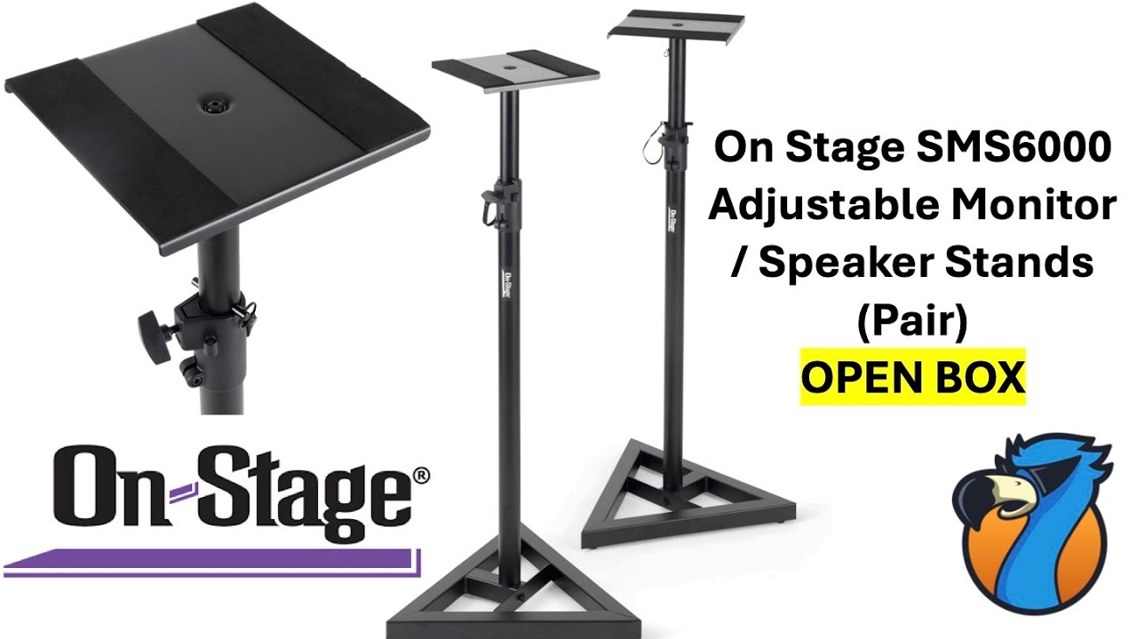 Open Box On Stage SMS6000 Adjustable Monitor Stands Pair