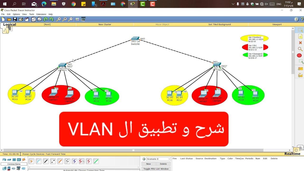 تطبيق ال VLAN  - معمل شبكات 1