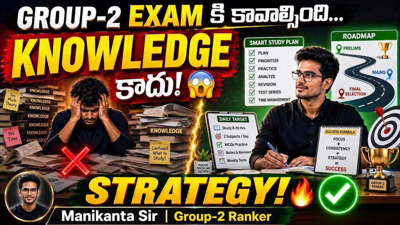 GROUP-2 EXAM కి కావాల్సింది Knowledge కాదు! 😱 Strategy🔥| Group-2 Preparation Strategy |Manikanta Sir