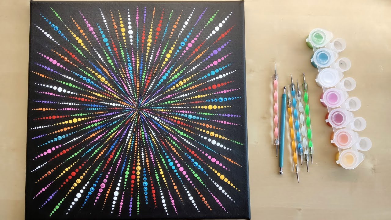 (Full version) FIREWORKS Dot Mandala | Time Lapse | How to paint | Paintings with a Story | #76