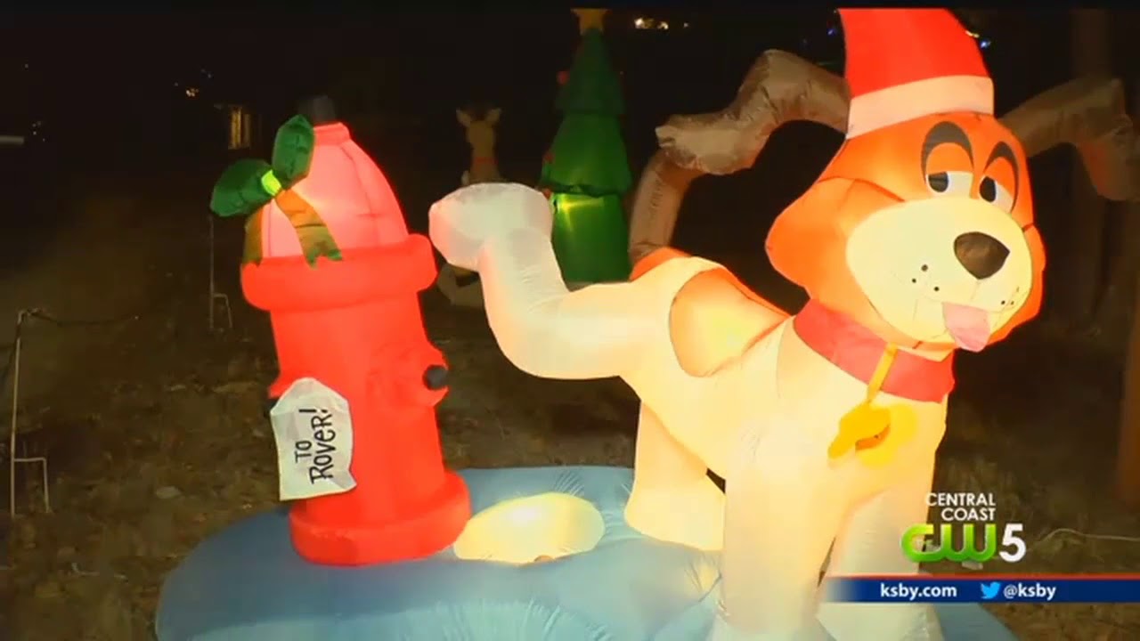Paso Robles man says Christmas grinch slashed inflatable Christmas decorations