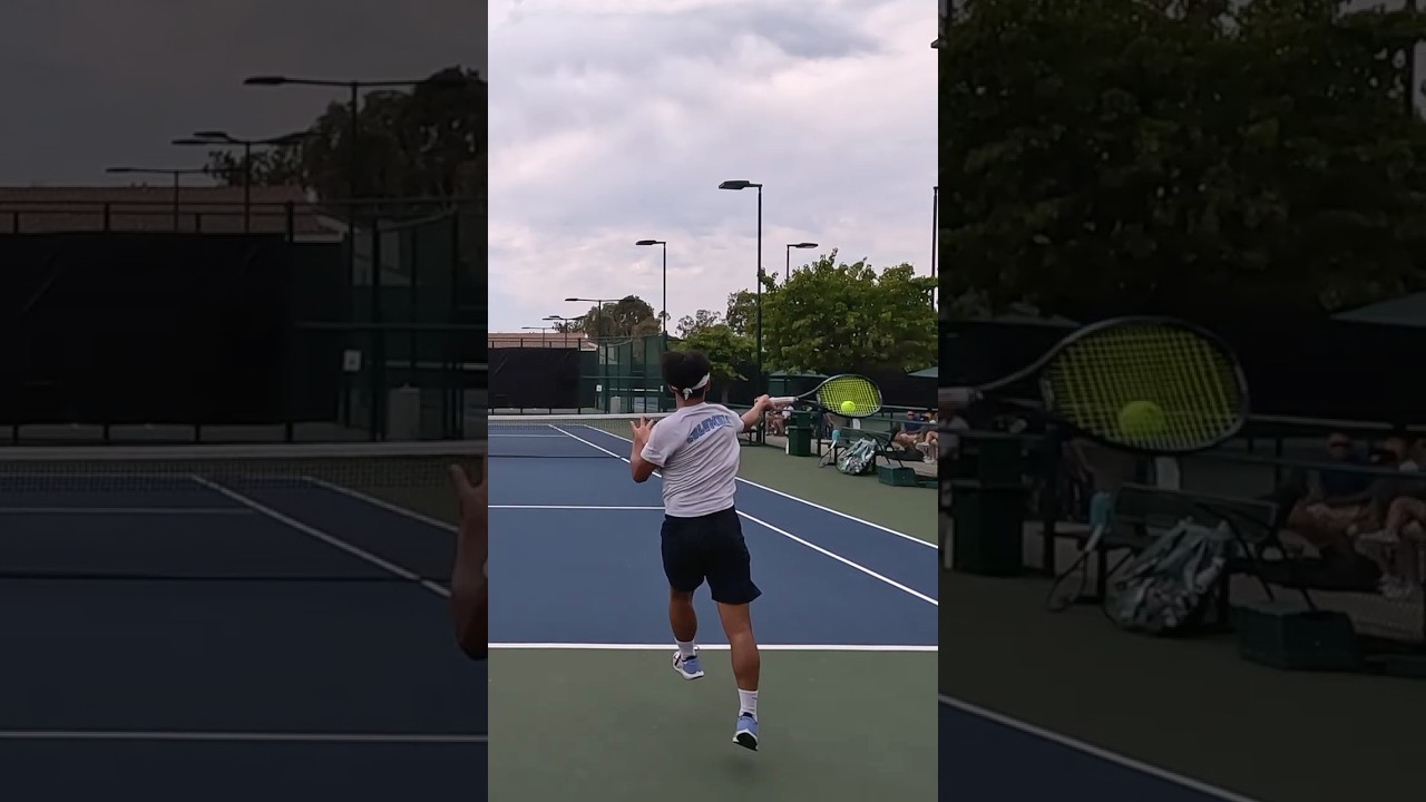 D1 Columbia is a forehand MACHINE! #tennis #shorts