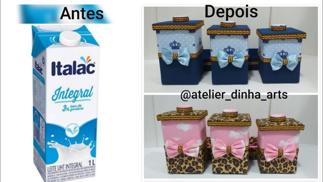 Kit Higiene para bebê feito  com caixa de leite 😍